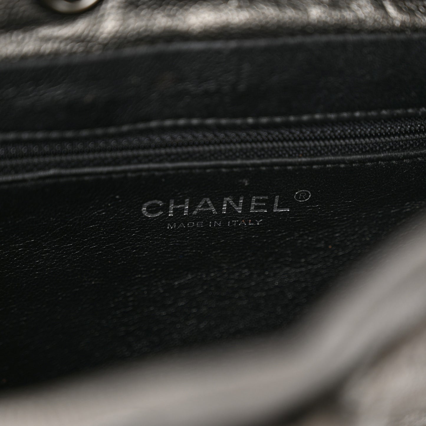 Metallic Caviar Quilted Filigree Backpack Dark Silver