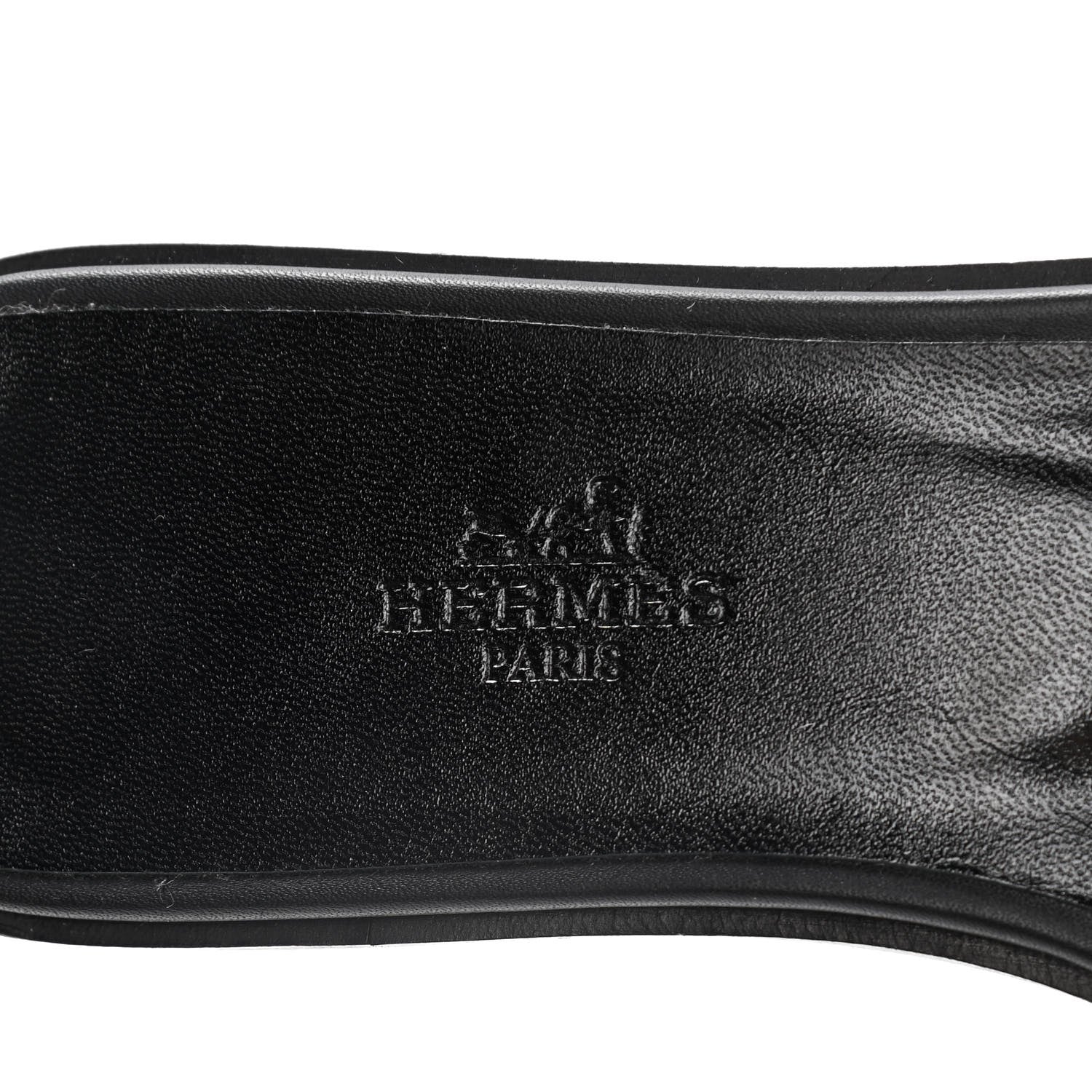 Hermes Calfskin Pique Oran Sandals 36.5 Black 9 of 10