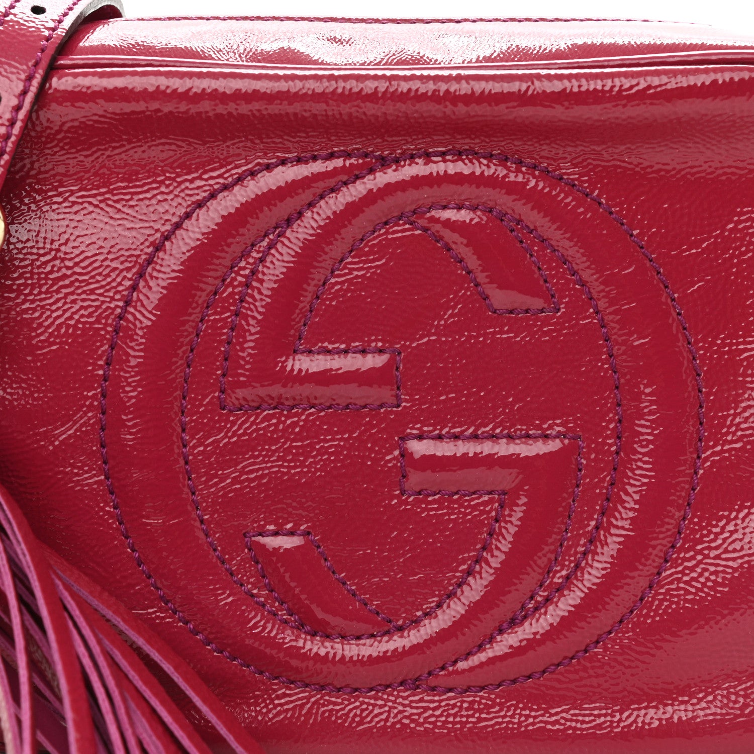 Gucci Soft Patent Small Soho Disco Bag Bright Bougainvillea 8 of 11
