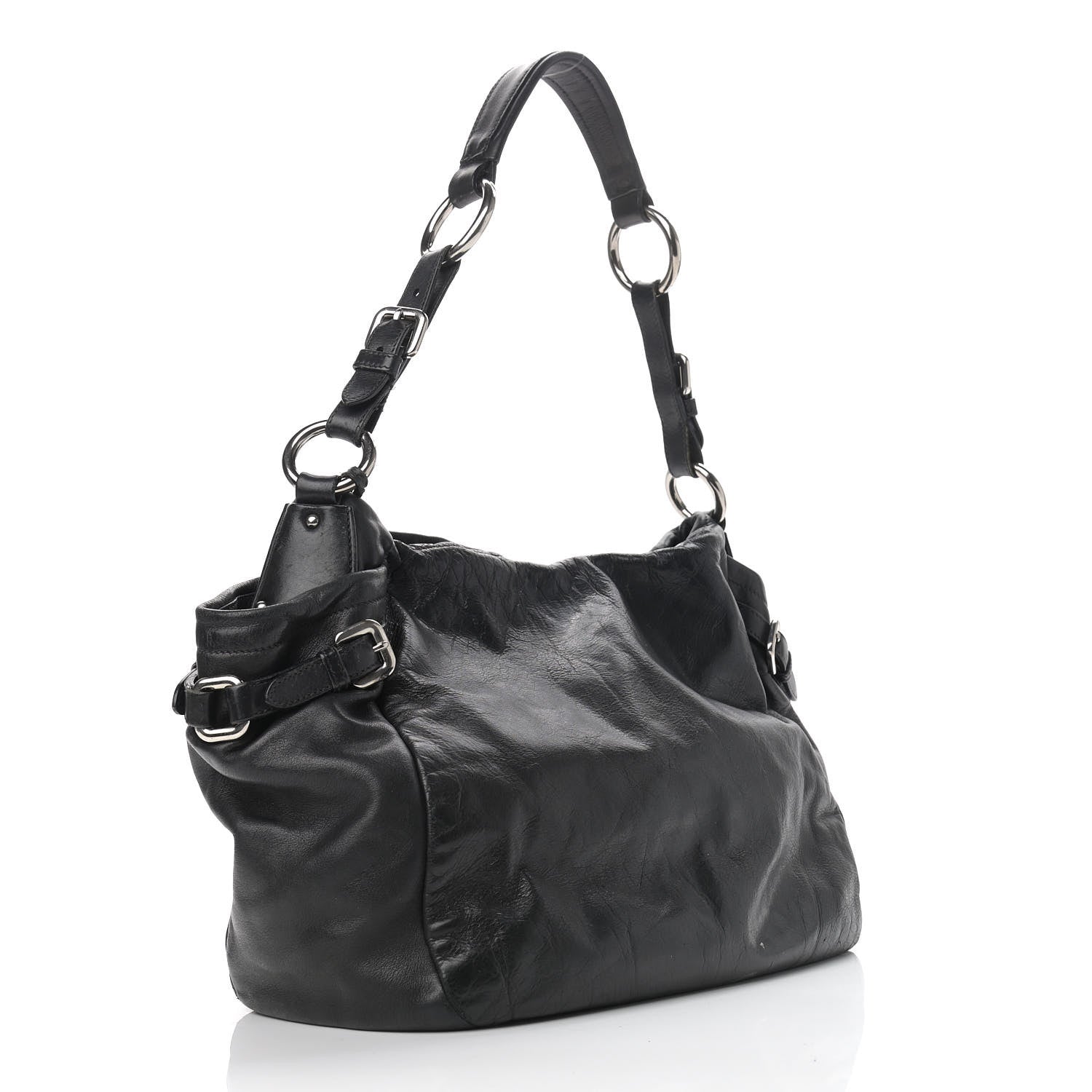 Prada Vitello Daino Shoulder Bag Black 3 of 11