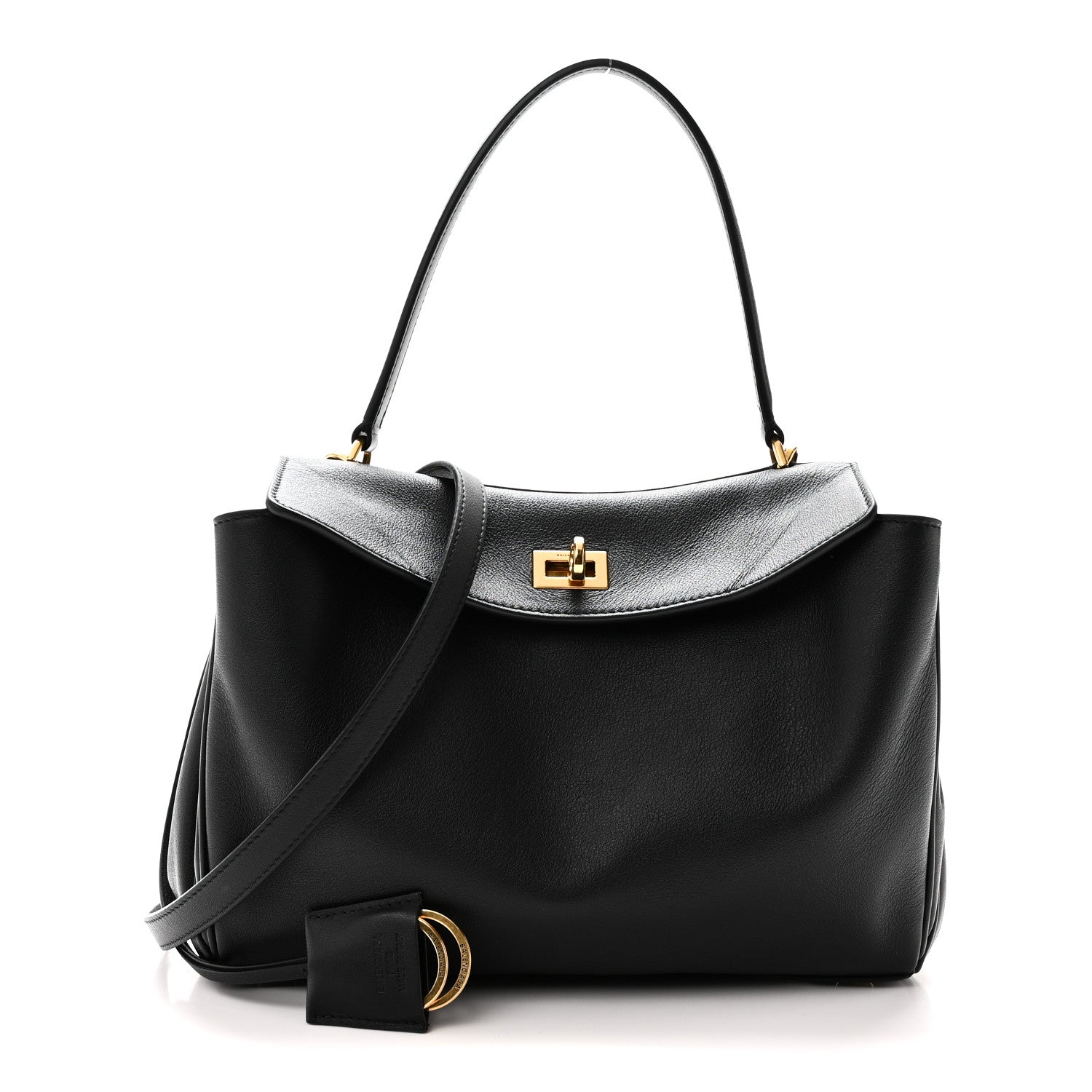 Balenciaga Natural Smooth Calfskin Small Rodeo Top Handle Handbag Black 1 of 9