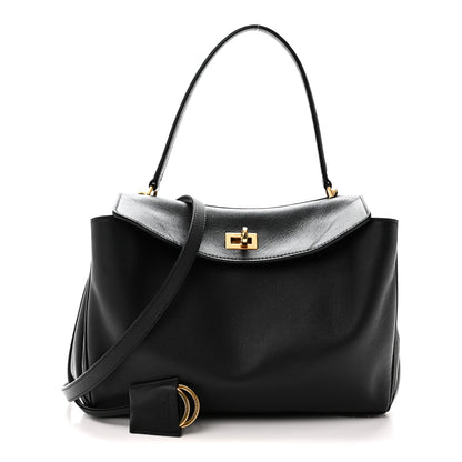 Balenciaga Natural Smooth Calfskin Small Rodeo Top Handle Handbag Black 1 of 9