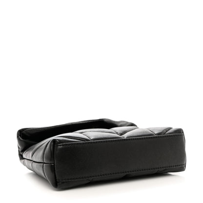 Saint Laurent Lambskin Monogram Loulou Puffer Pouch Clutch Black 6 of 13