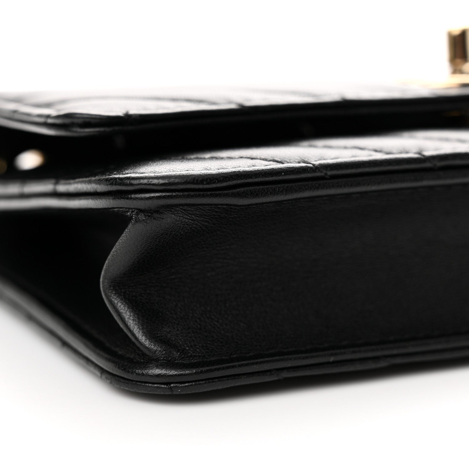Chanel Lambskin Chevron Quilted Trendy CC Wallet On Chain WOC Black 10 of 14