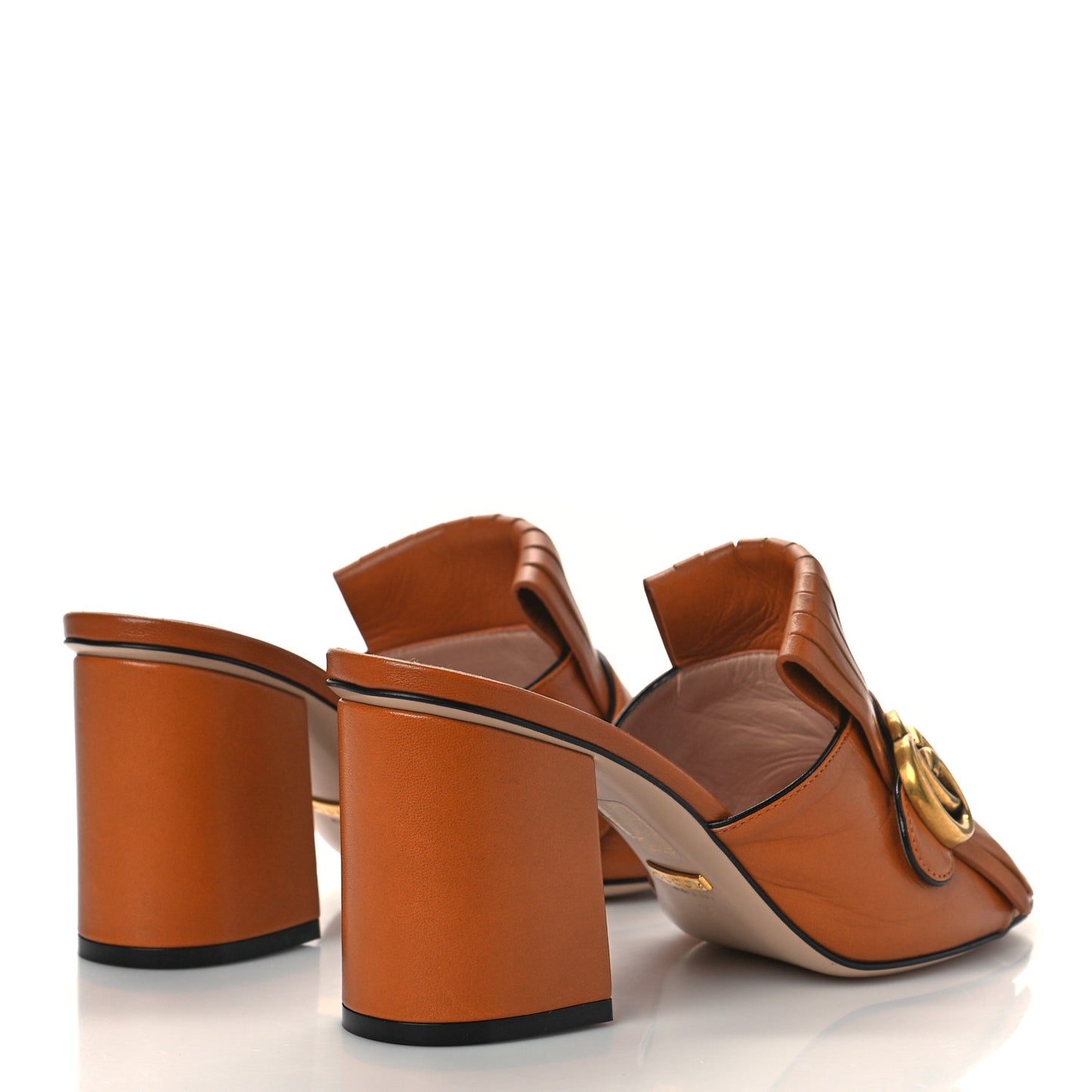 Malaga Kid GG Marmont Fringe 75mm Slide Sandals 38 Cognac