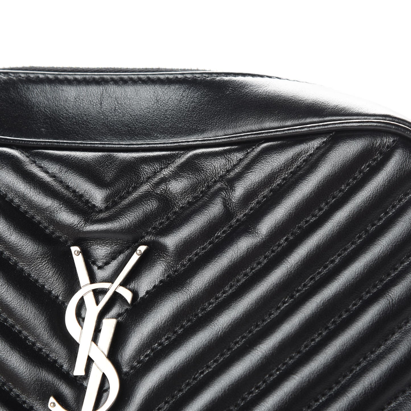 Calfskin Matelasse Monogram Lou Camera Bag Black