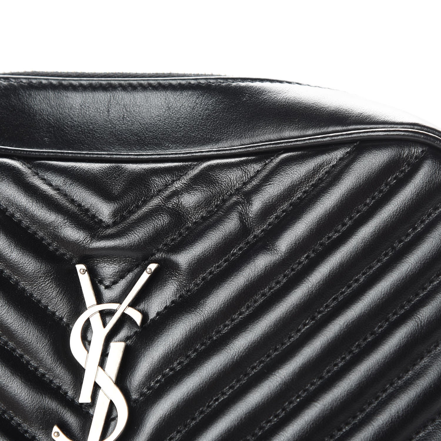 Saint Laurent Calfskin Matelasse Monogram Lou Camera Bag Black 13 of 14