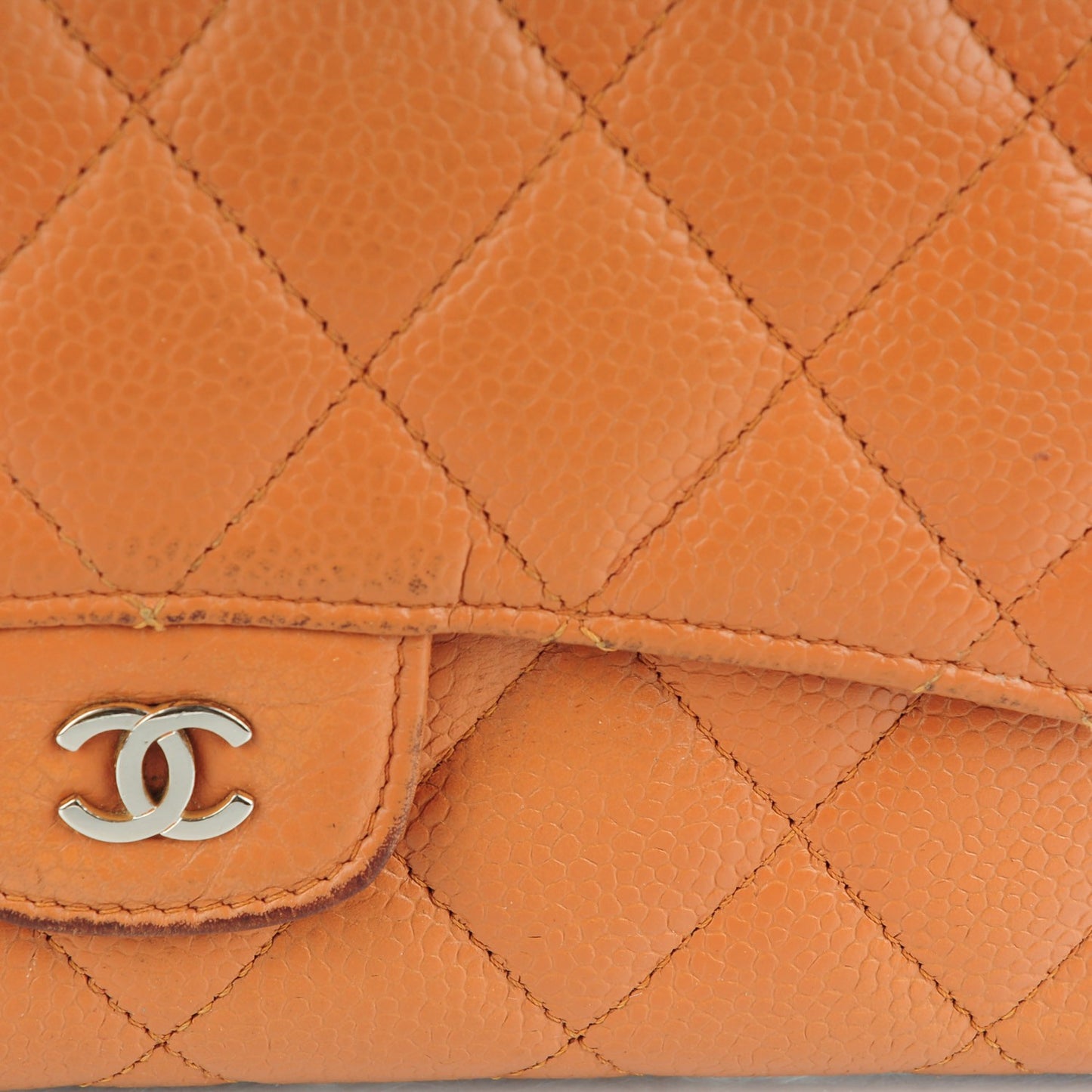 Caviar Quilted Large Flap Wallet Rose