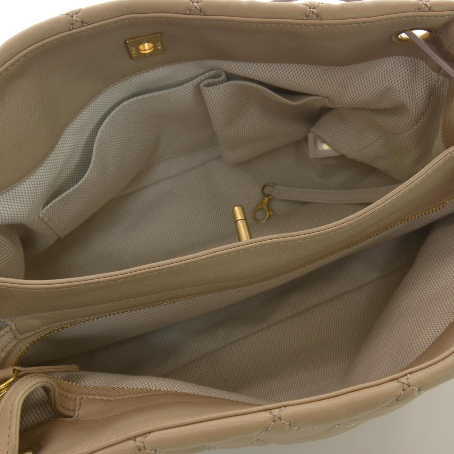 Chanel Calfskin Quilted Large Retro Chain Tote Beige 8 of 10