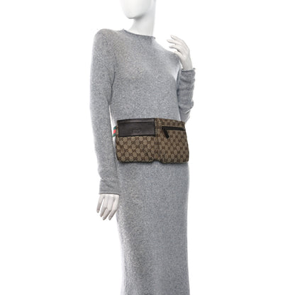 Gucci GG Monogram Web Double Pocket Belt Bag Dark Brown 3 of 9