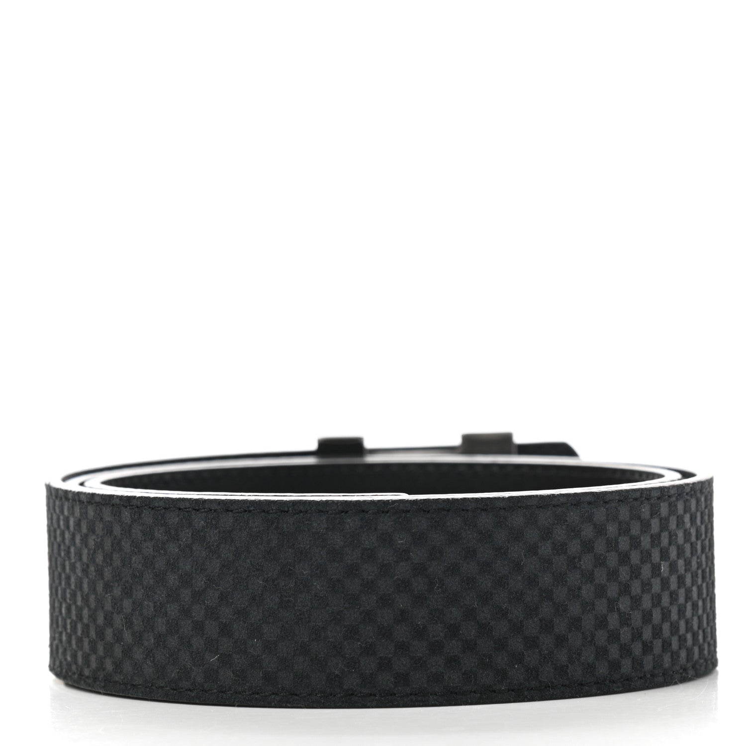 Louis Vuitton Suede Calfskin Mini Damier 40mm LV Initiales Belt 90 36 Carbone 2 of 8