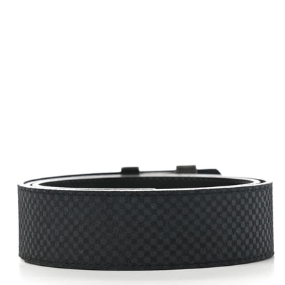 Louis Vuitton Suede Calfskin Mini Damier 40mm LV Initiales Belt 90 36 Carbone 2 of 8