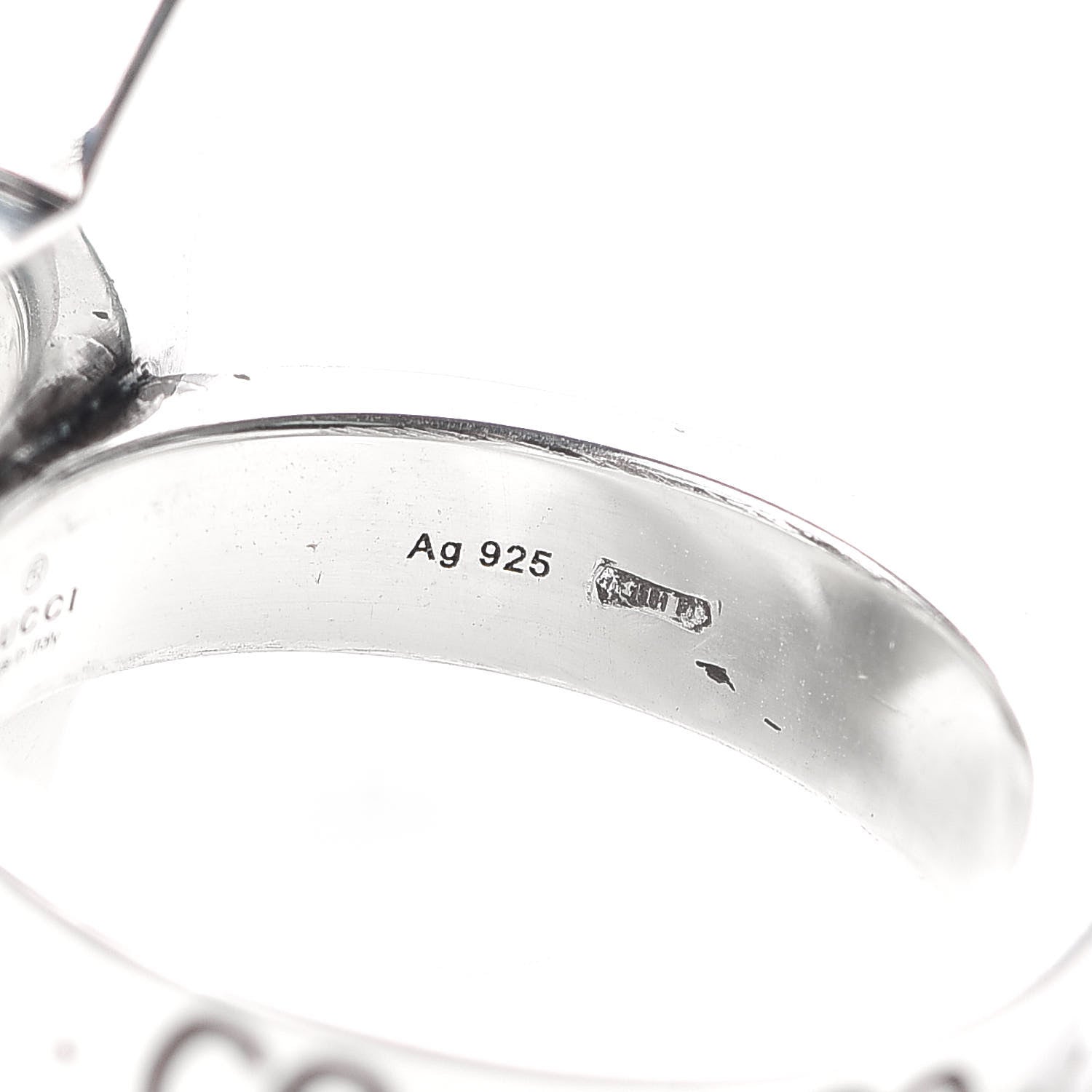 Gucci Sterling Silver Enamel Bosco Ring 58 8.25 4 of 6