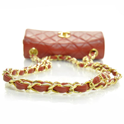 Chanel Lambskin Quilted Mini Flap Red GHW 5 of 8
