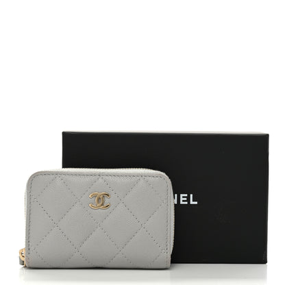 Chanel Caviar Quilted Zip Coin Purse Grey 8 of 8