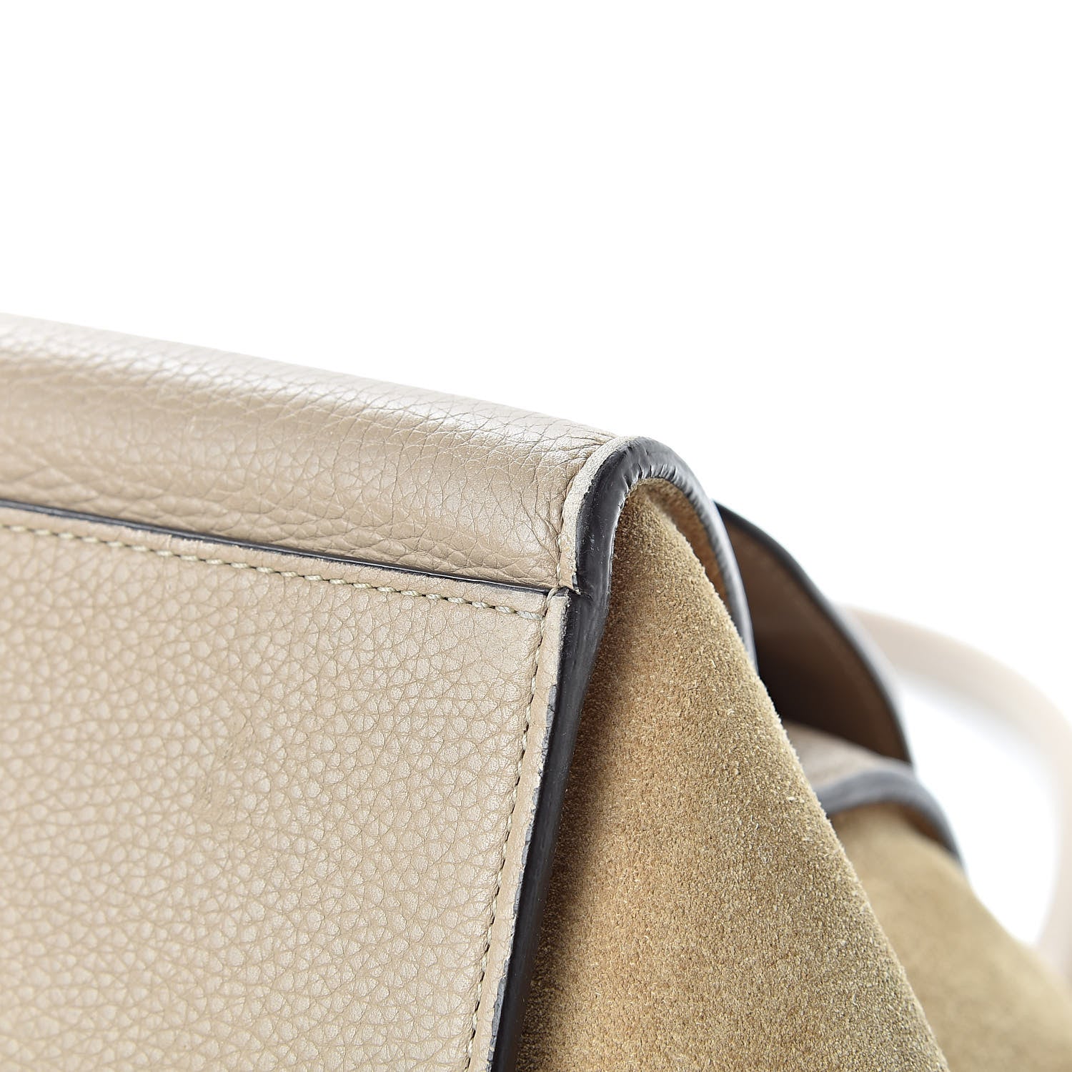 Celine Drummed Calfskin Suede Large Trapeze Dune 9 of 18