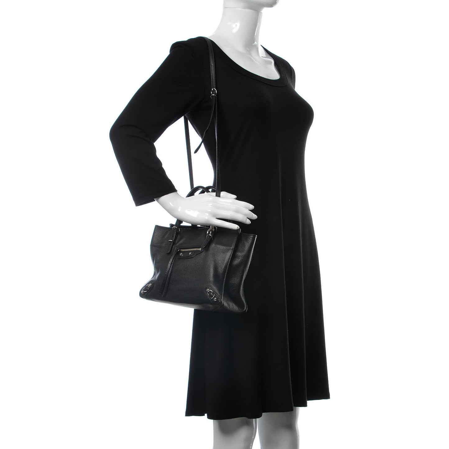 Calfskin Papier Mini A4 Tote Black
