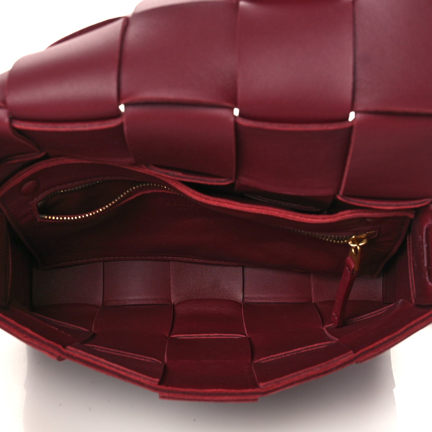 Lambskin Maxi Intrecciato Cassette Crossbody Bag Barolo