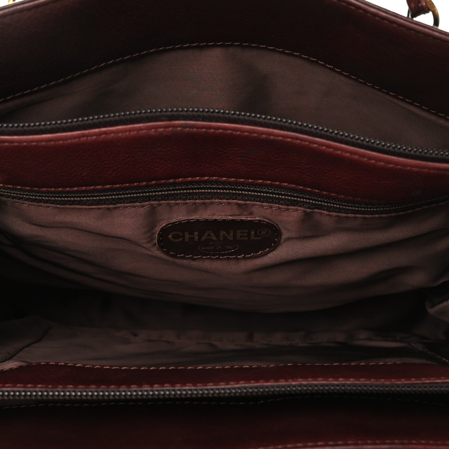 Chanel Calfskin Flap Shoulder Bag Burgundy 4 of 4