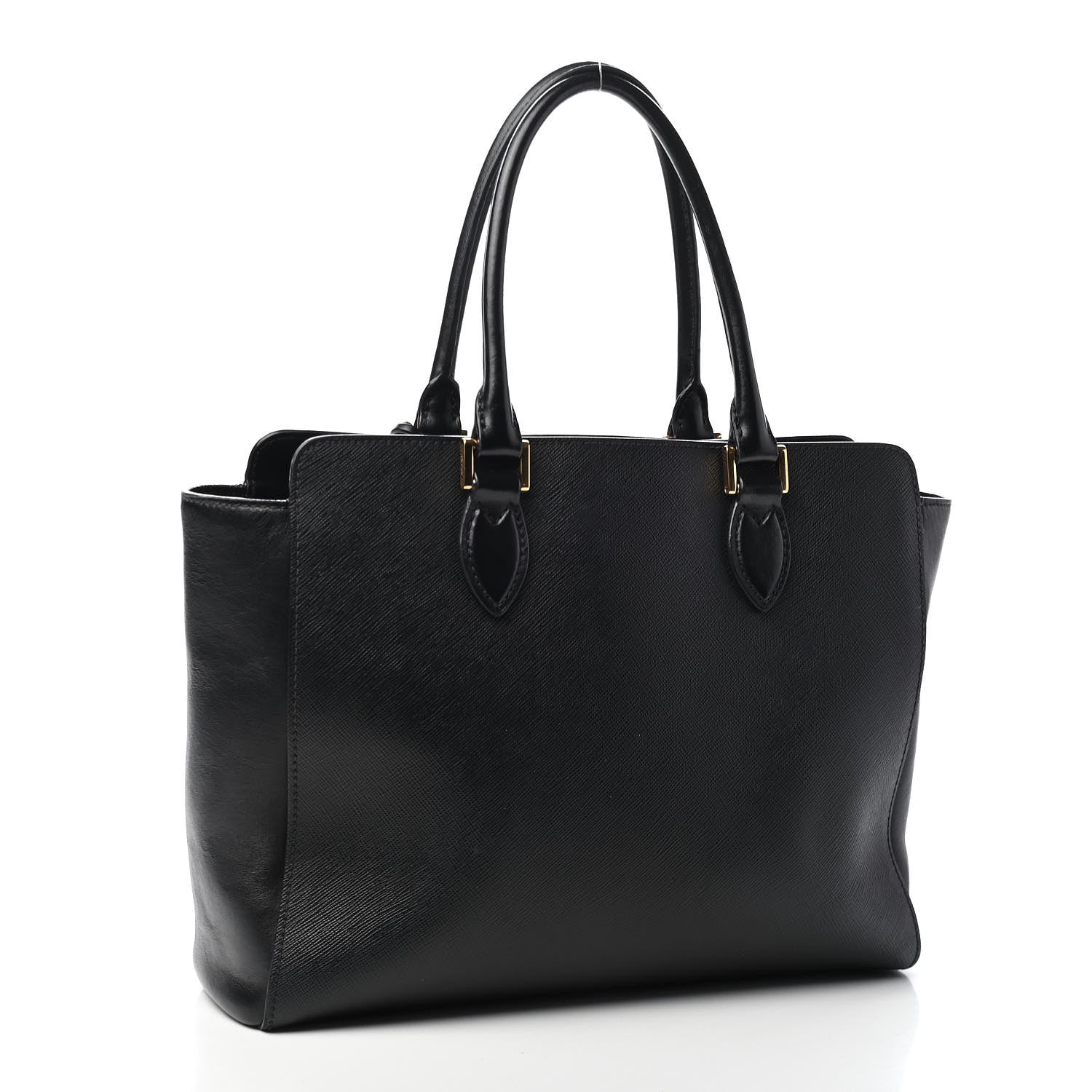 Prada Saffiano Soft Calfskin Zippered Tote Black 3 of 10