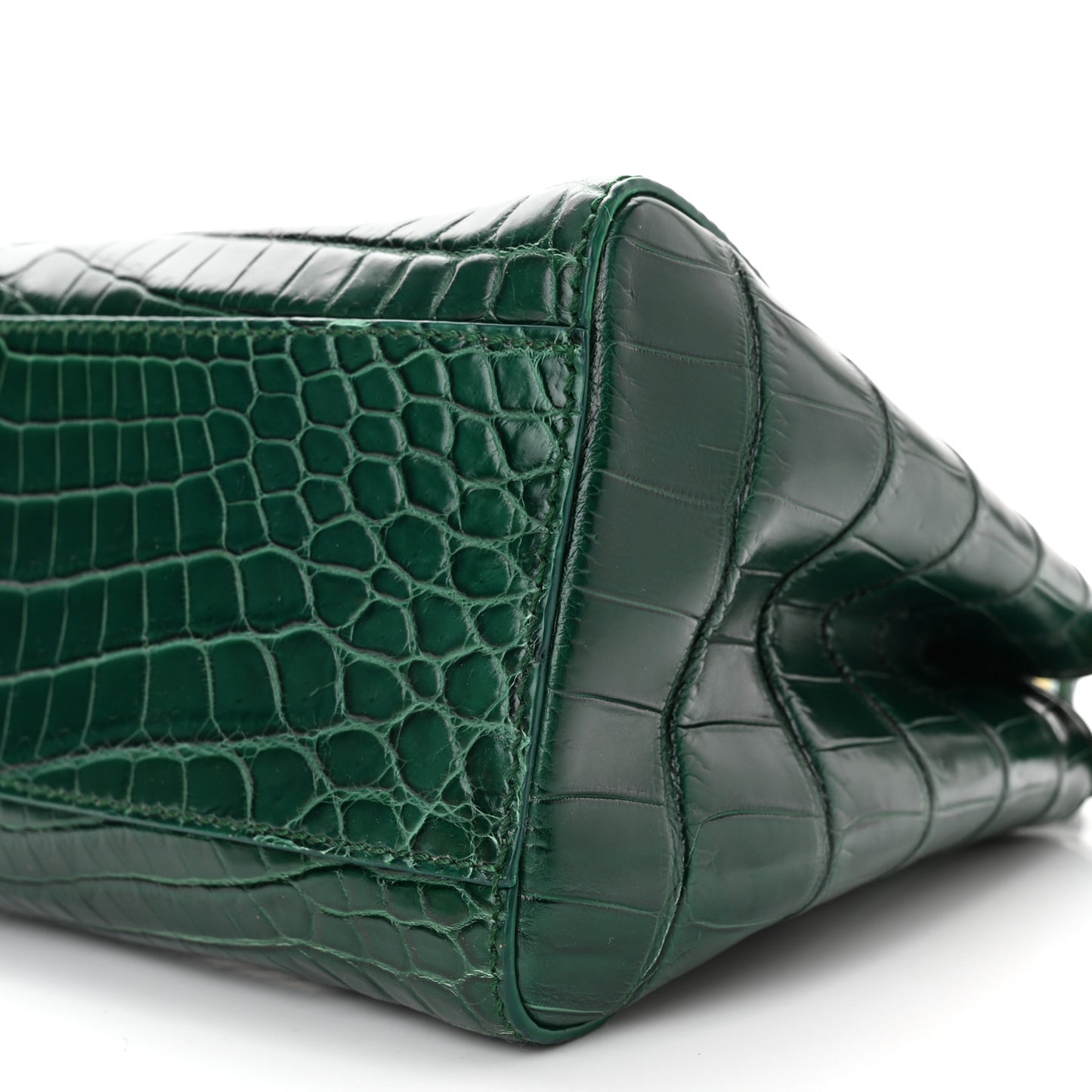 Shiny Crocodile Shiny Nappa Mini Peekaboo Iconic Satchel Emerald