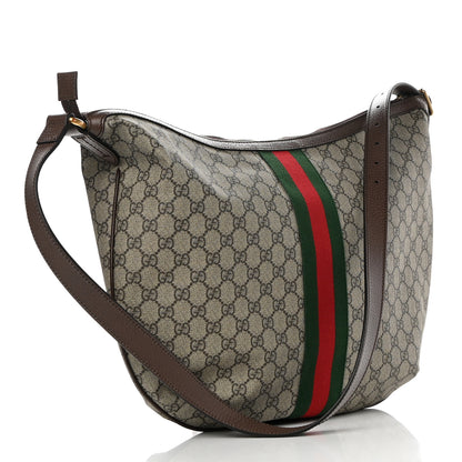 Gucci GG Supreme Monogram Web Ophidia Half Moon Hobo Brown 3 of 10