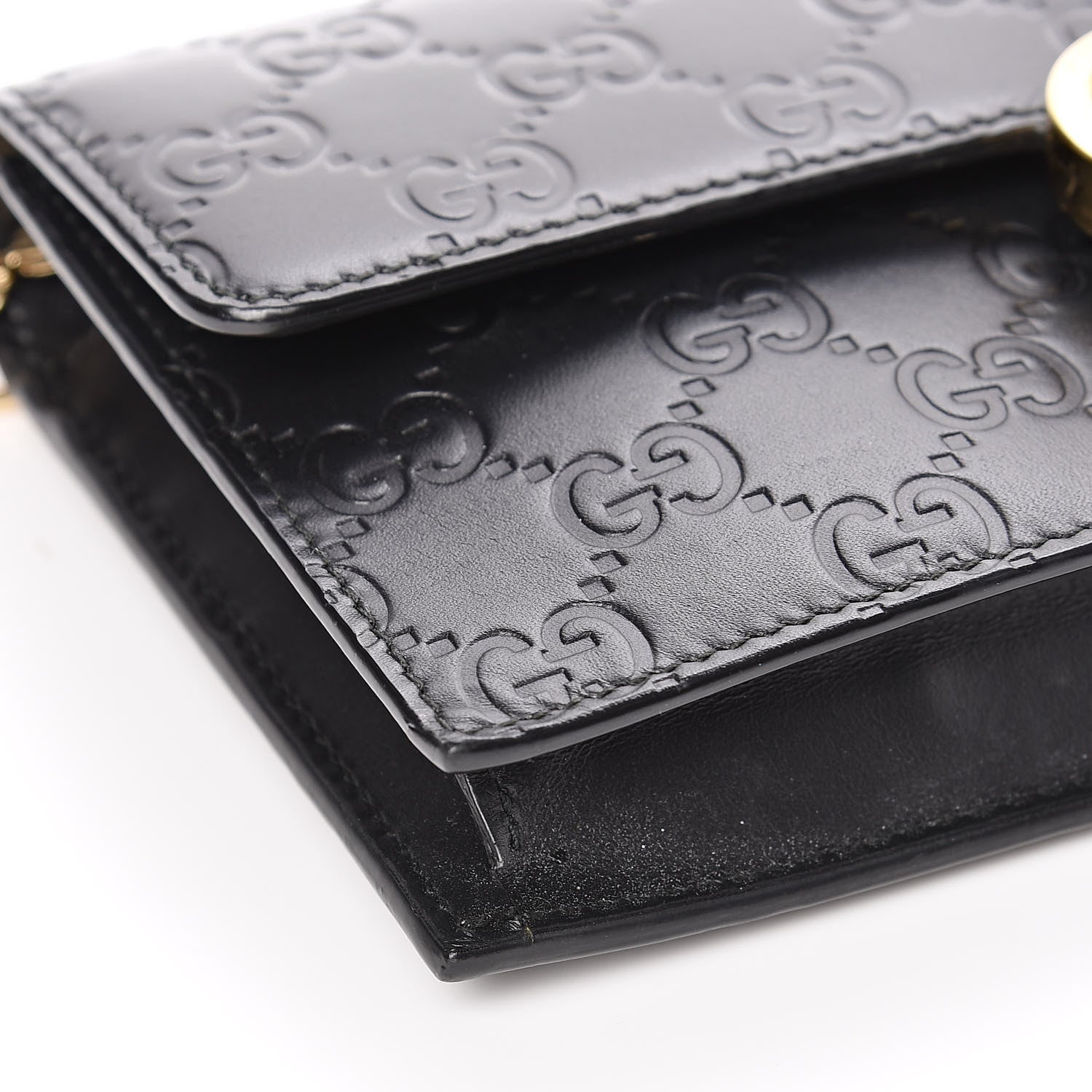 Gucci Guccissima Icon Chain Wallet Black 9 of 14
