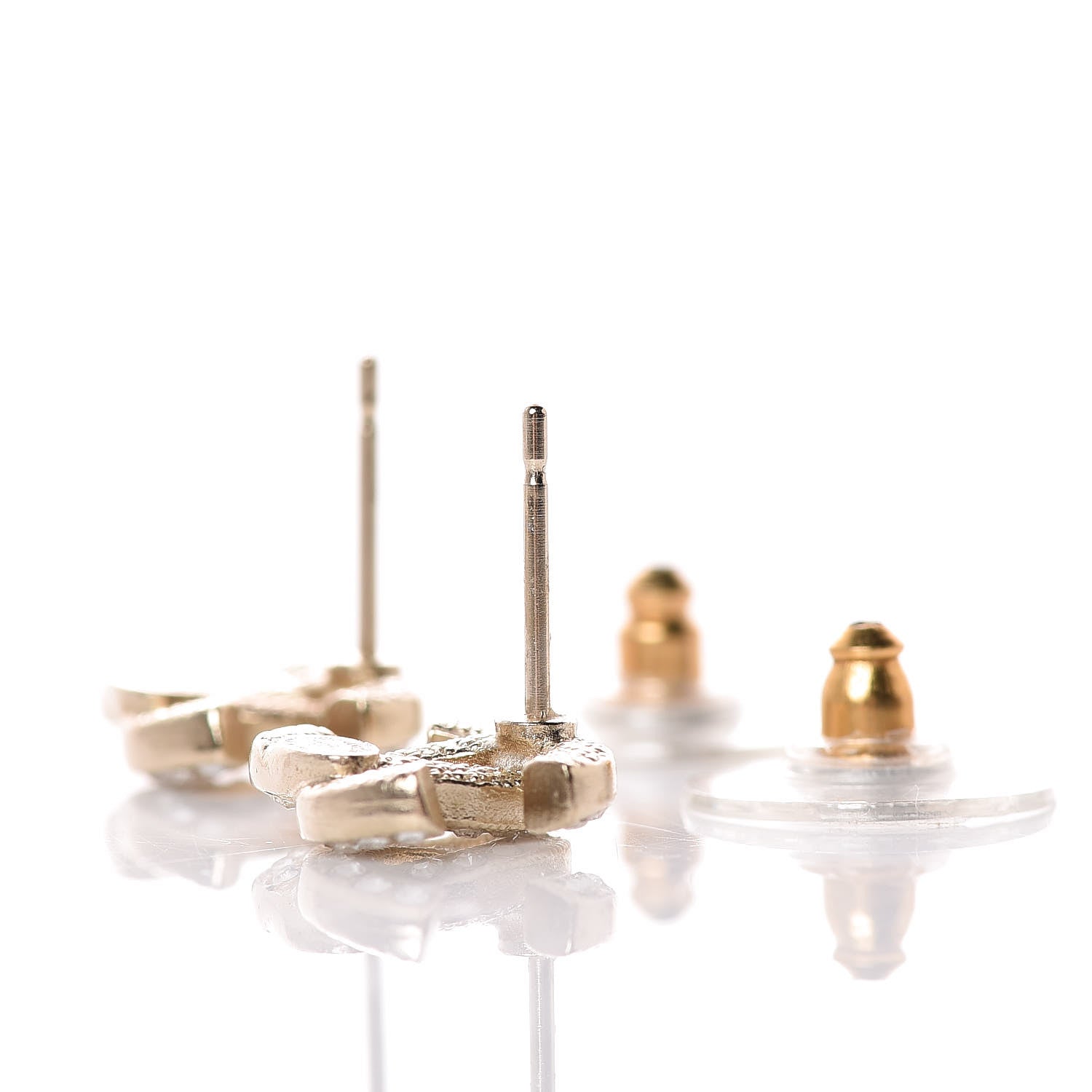 Chanel Crystal Mini CC Earrings Gold 4 of 5