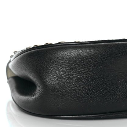 Chloe Calfskin Whipstitch Grommet Drew Shoulder Bag Black 7 of 9
