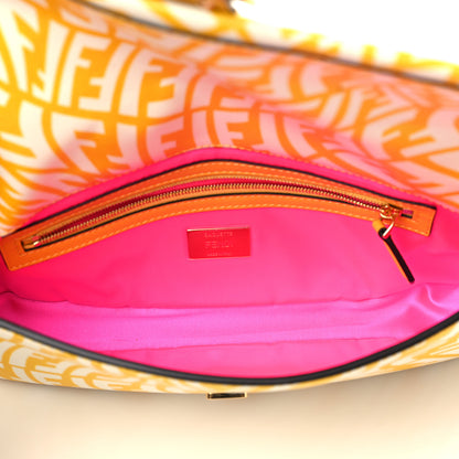 Fendi X SARAH COLEMAN Glazed Canvas Vitello King FF Vertigo Baguette 1997 Mimosa White 5 of 9
