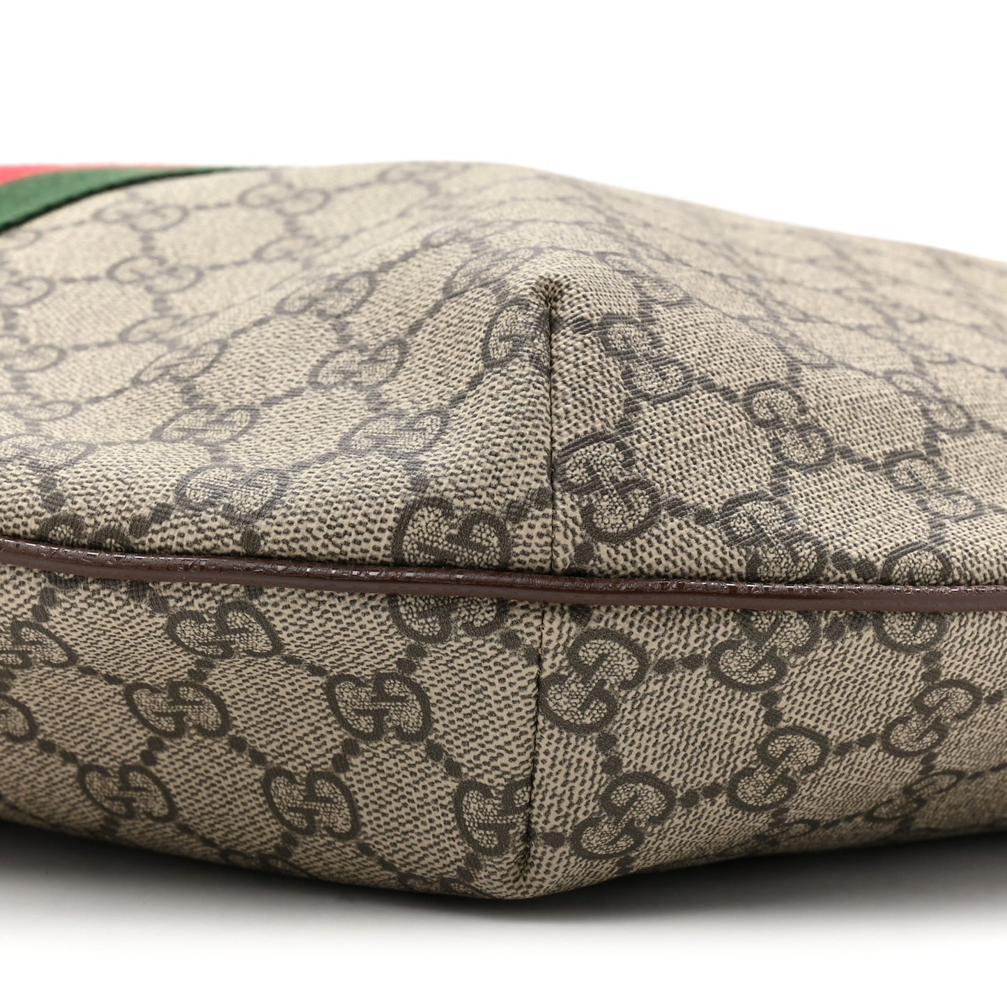 GG Supreme Monogram Web Ophidia Half Moon Hobo Brown