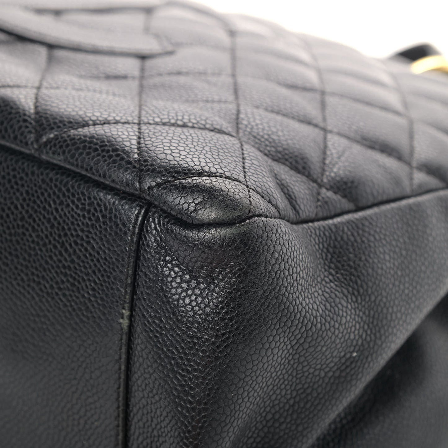 Caviar Quilted Grand Shopping Tote GST Black