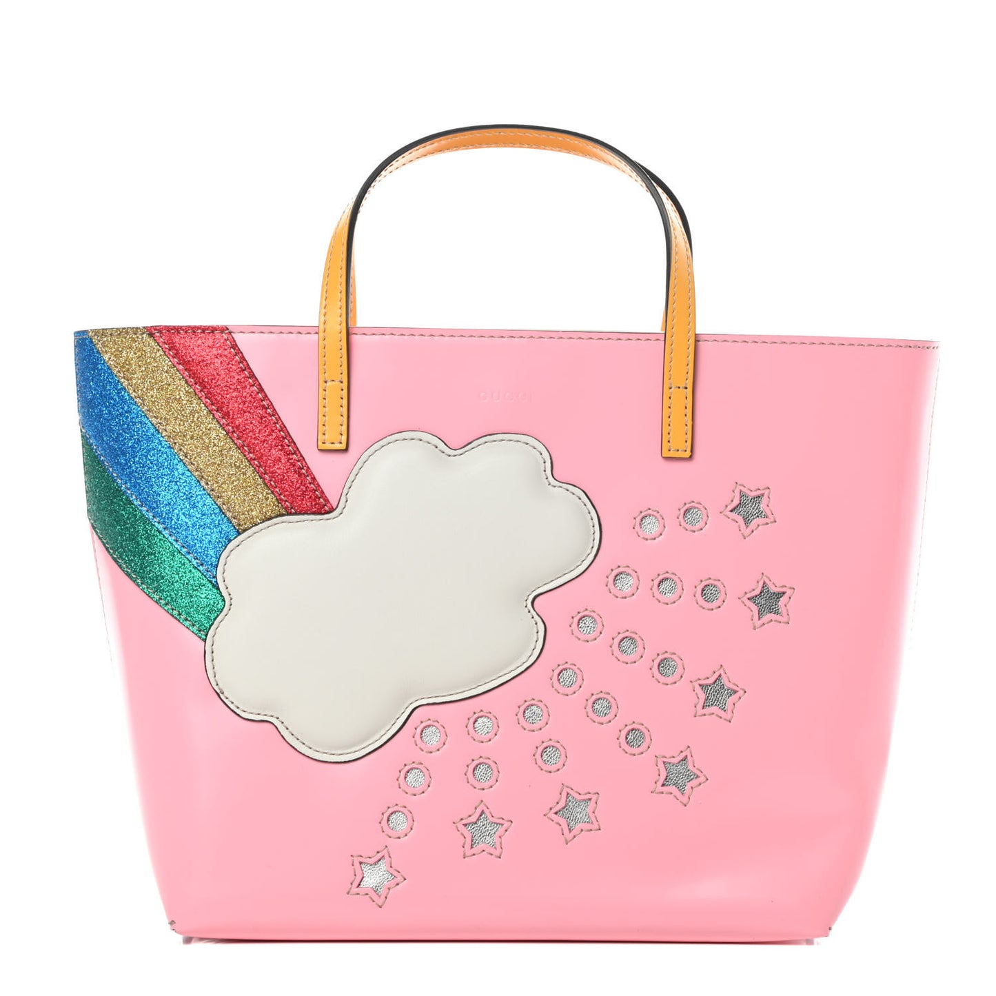 Calfskin Childrens Rainbow Tote Lotus Pink Crop Multicolor
