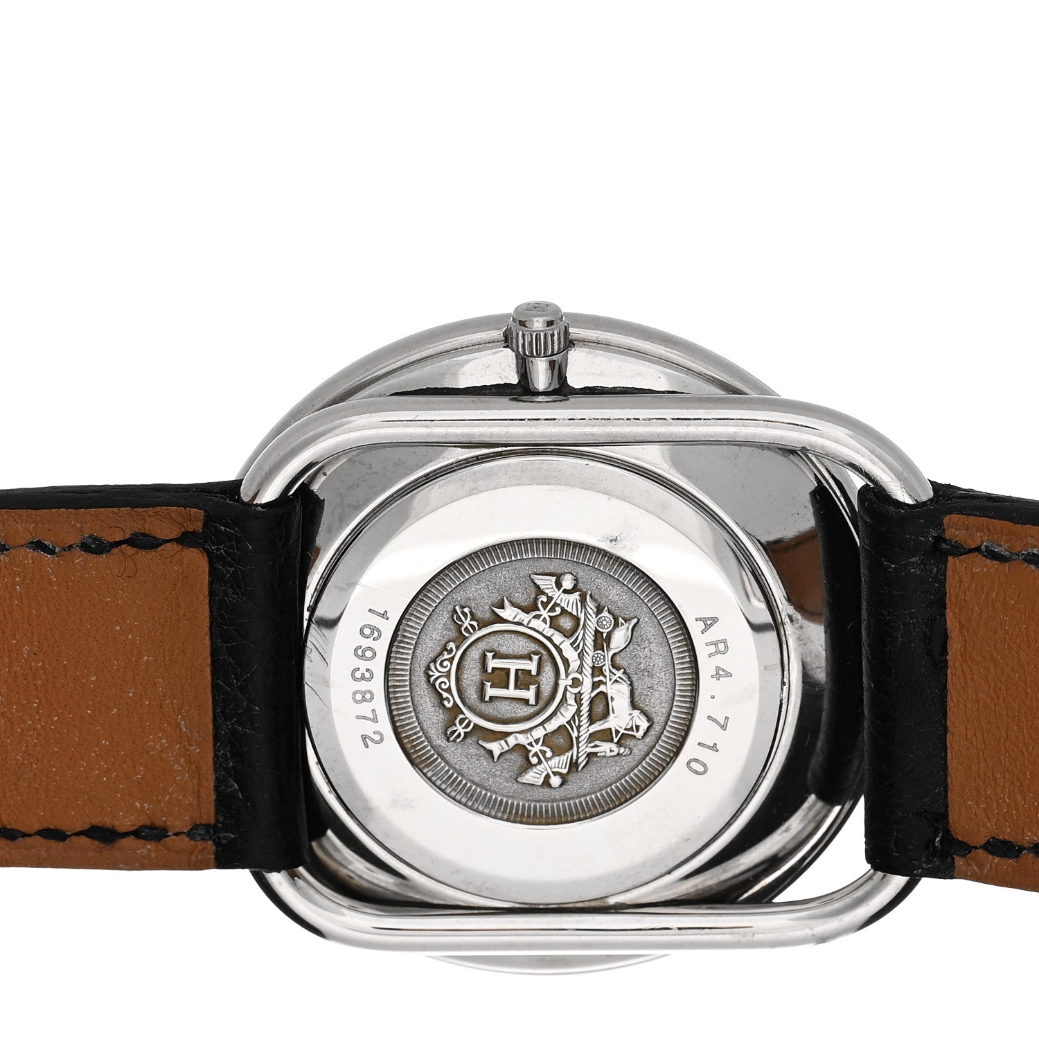 Hermes Stainless Steel Ostrich 34mm Arceau Quartz Watch Noir 4 of 5