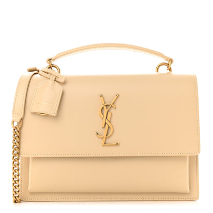 Saint Laurent Smooth Calfskin Medium Monogram Sunset Satchel New Aspen 1 of 14