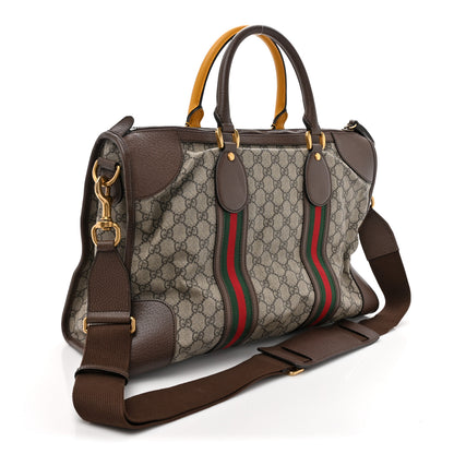 Gucci Soft GG Supreme Monogram Web Medium Duffle Bag Beige New Acero Crop 3 of 11