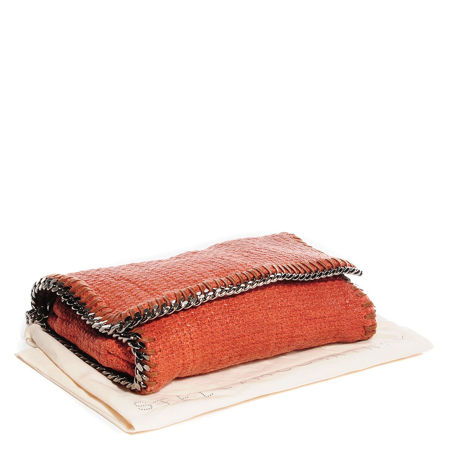 Woven Boucle Fold Over Falabella Clutch