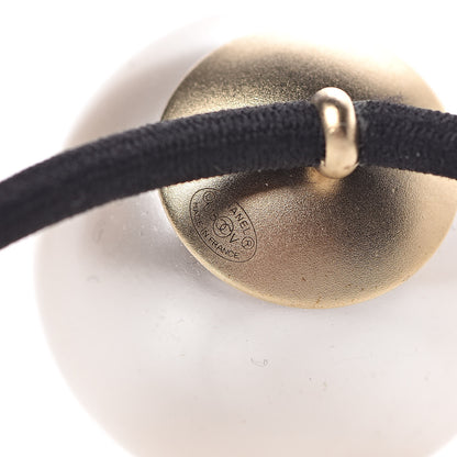 Chanel Pearl CC Hair Tie Black White 4 of 4