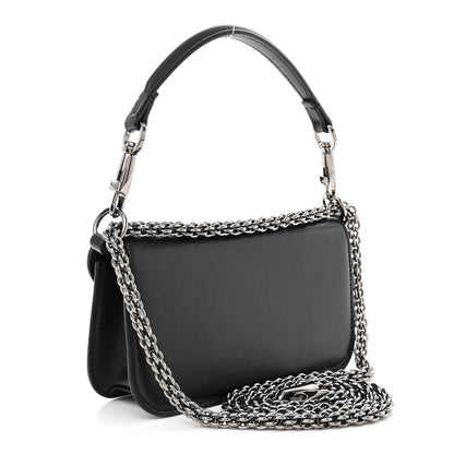 Valentino Garavani Calfskin Crystal Vlogo Small Loco Shoulder Bag Black 3 of 11