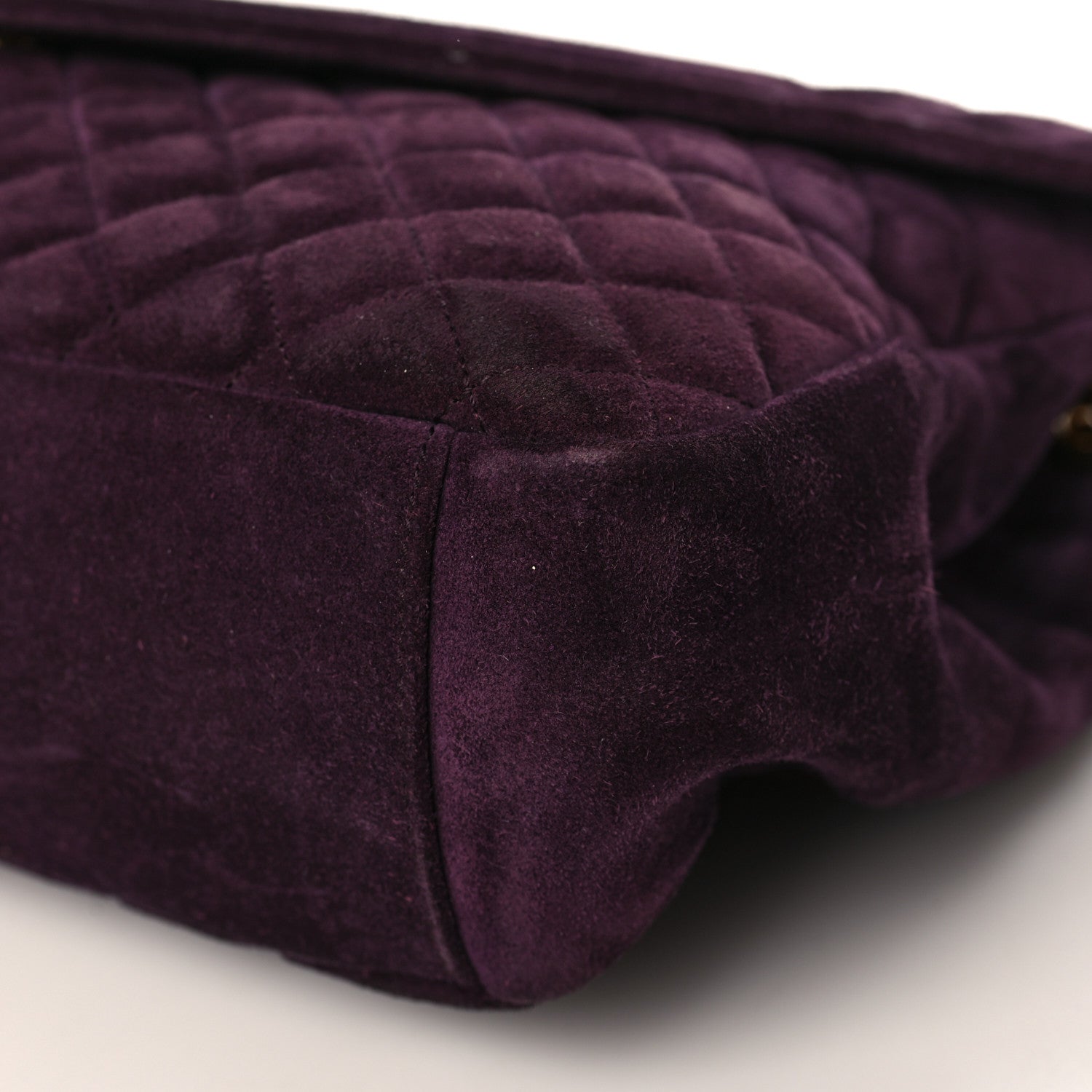 Saint Laurent Suede Mixed Matelasse Triquilt Large Monogram Envelope Satchel Purple 8 of 10