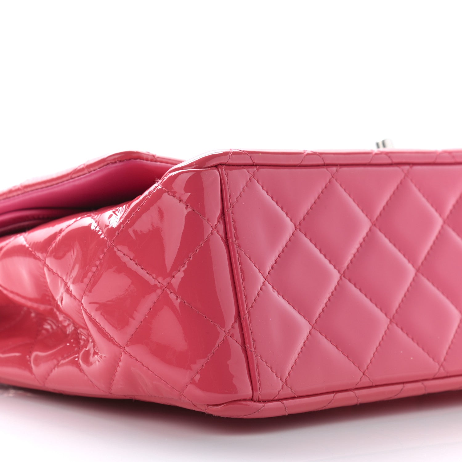 Chanel Patent Calfskin Quilted Maxi Double Flap Fuchsia 8 of 9