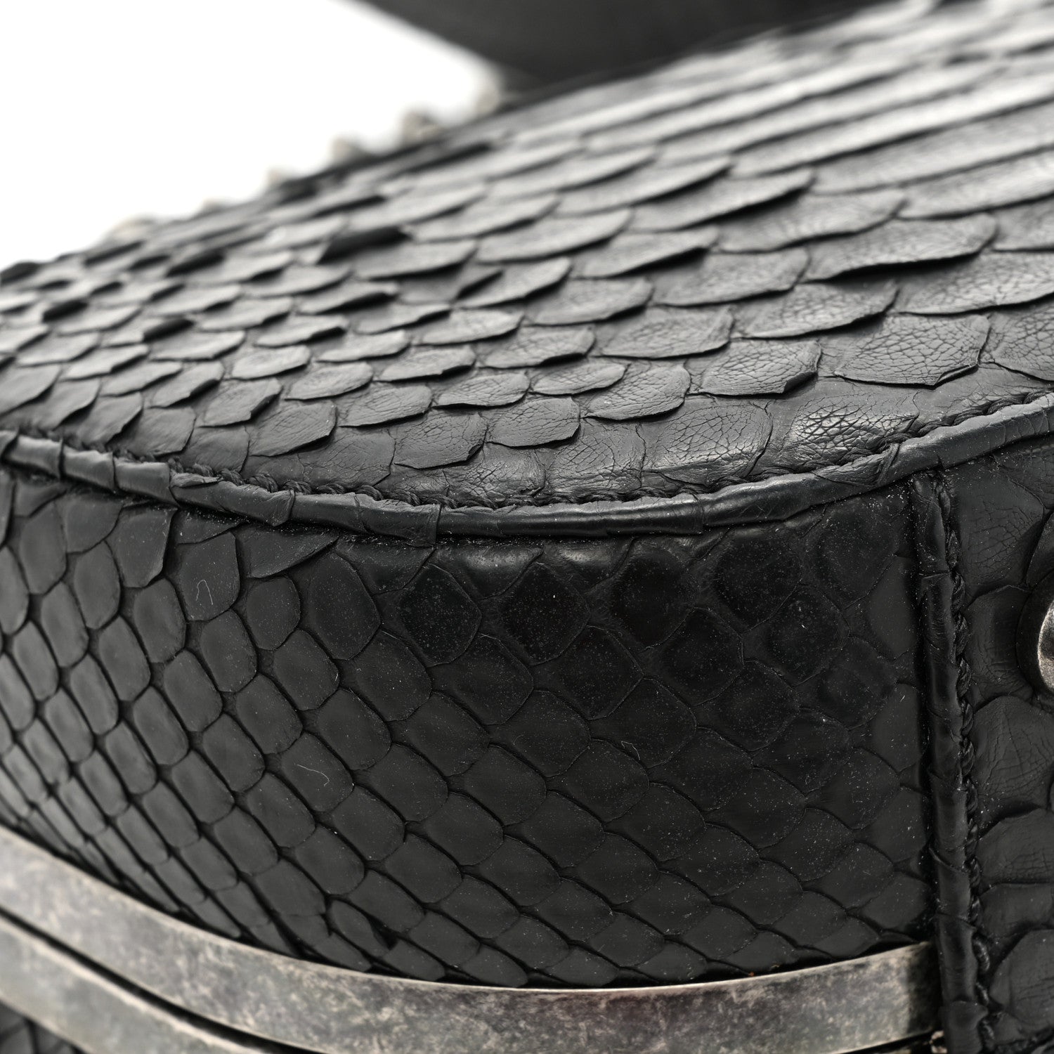 Chanel Snakeskin Box Kisslock Crosssbody Black 13 of 14