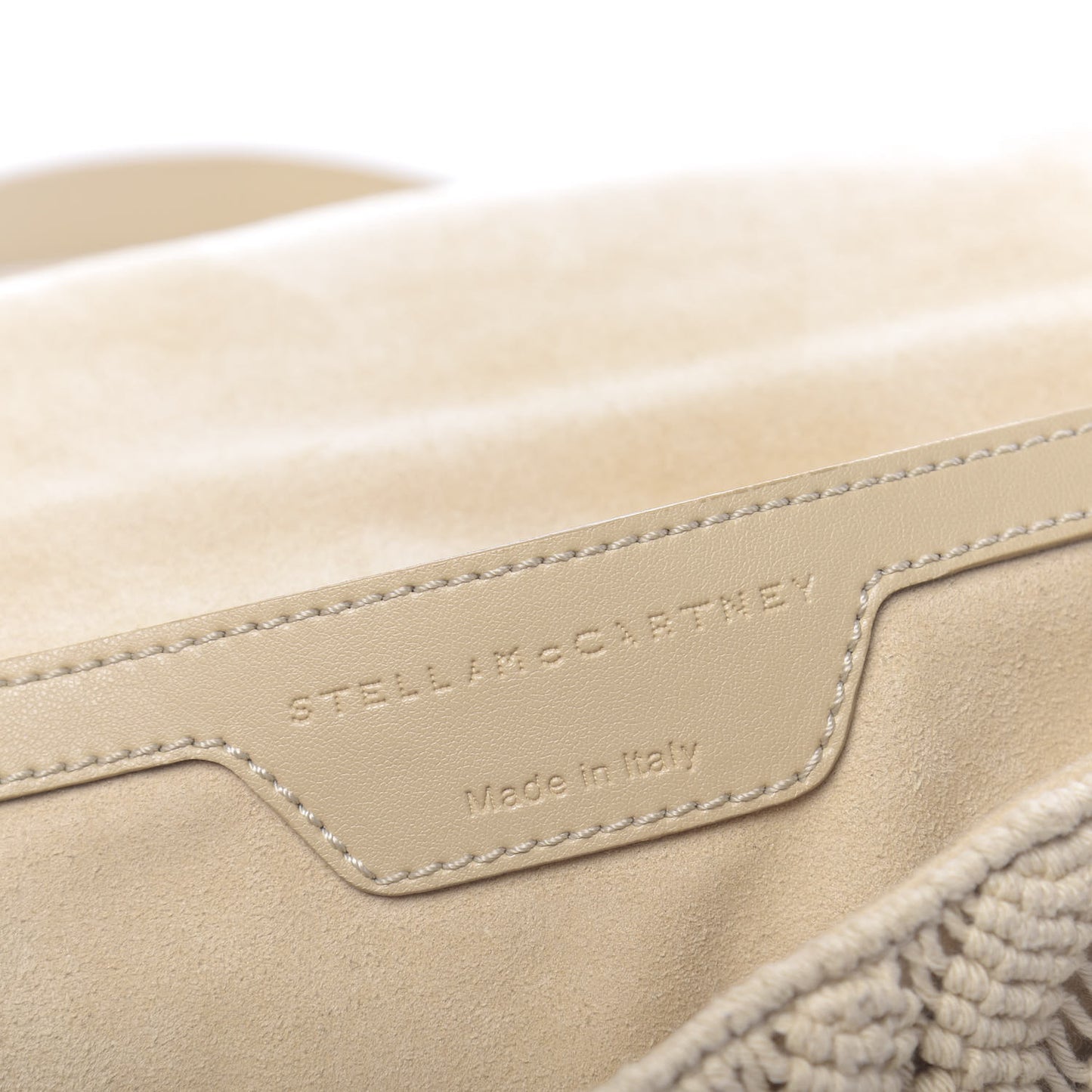 Macrame Mini Falabella Shoulder Bag Egg White