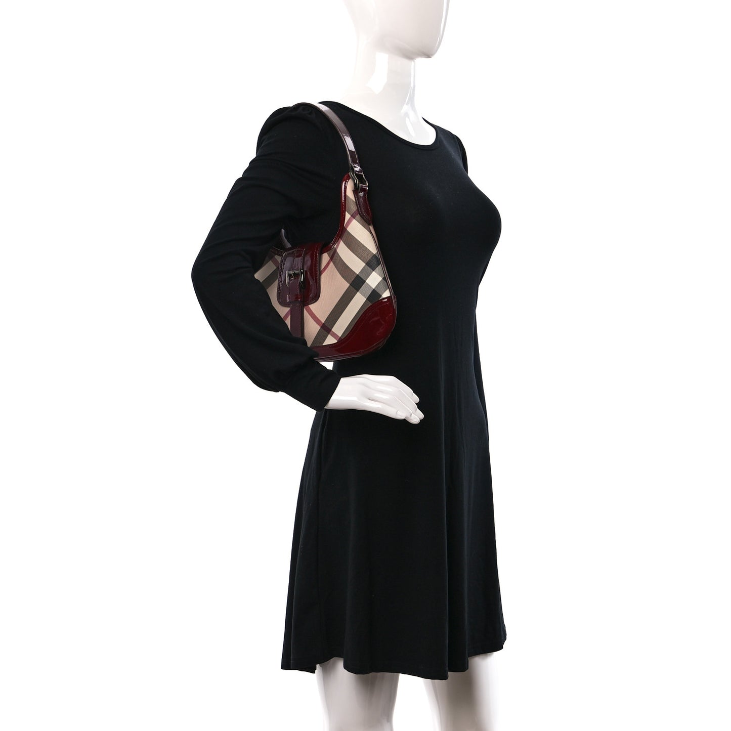 Patent Nova Check Brooke Hobo Red