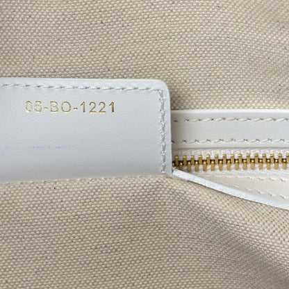 Christian Dior Calfskin Large Dior Vibe Zip Bowling Bag White Blue 7 of 9