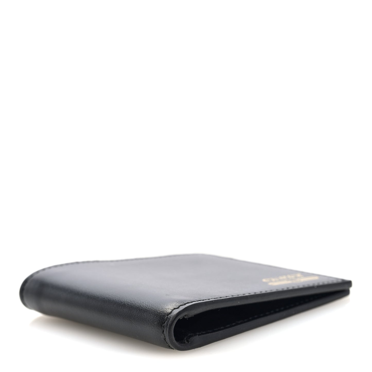 Plutone Calfskin Logo Bi-Fold Wallet Black