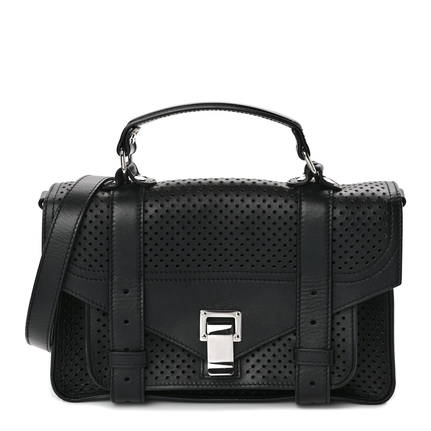 Grained Calfskin Tiny PS1 Satchel Black