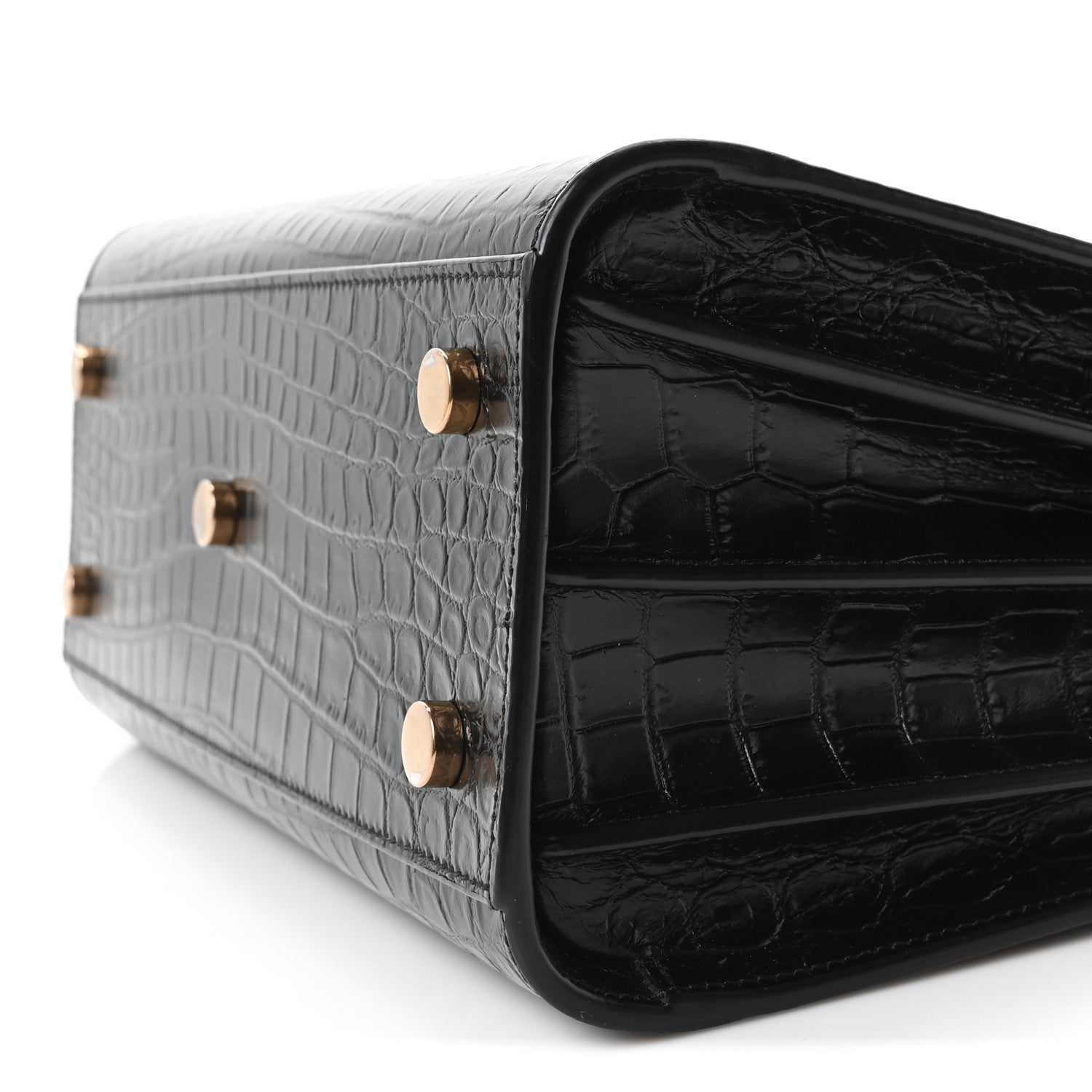 Saint Laurent Calfskin Crocodile Embossed Baby Sac De Jour Black 10 of 10