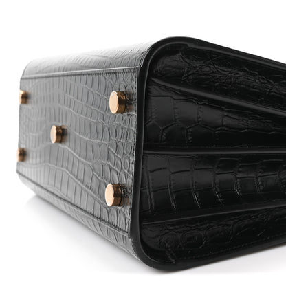 Saint Laurent Calfskin Crocodile Embossed Baby Sac De Jour Black 10 of 10