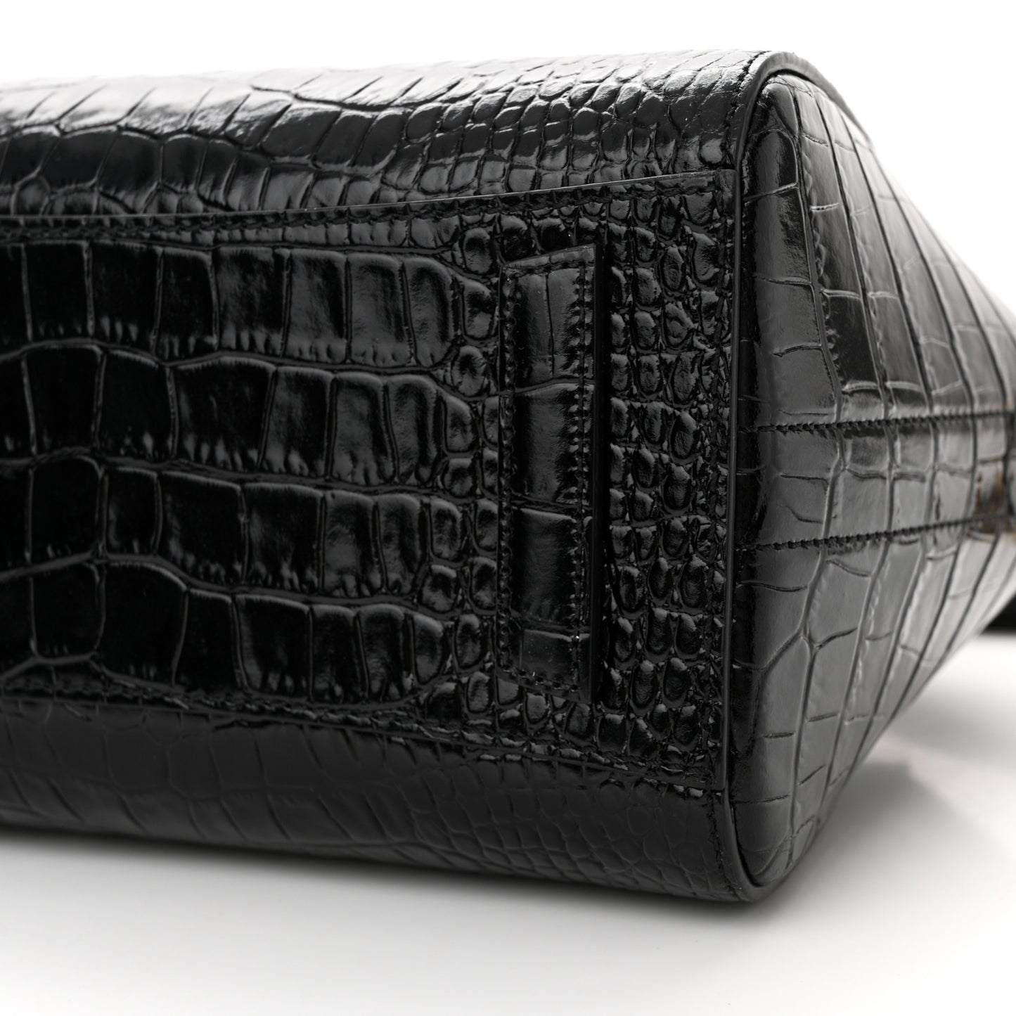 Calfskin Crocodile Embossed Mini Antigona Black